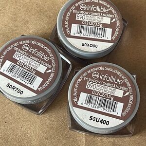 3 Loreal Paris Infallible 24HR Eye Shadow 890 Bronzed Taupe 0.12oz Shimmer
